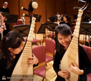 Yuru Chen spending quality time with her pipa at Yuanlin Performance Hall in Changhua, Taiwan.
