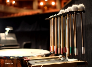 The percussion section is all set up. (Photo by Karen Chen)
